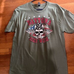 Daytona Biker Week Skull Graphic T-Shirt - Olive